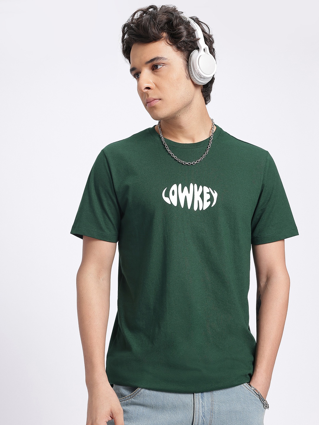 

glitchez Lowkey Printed T-shirt, Green