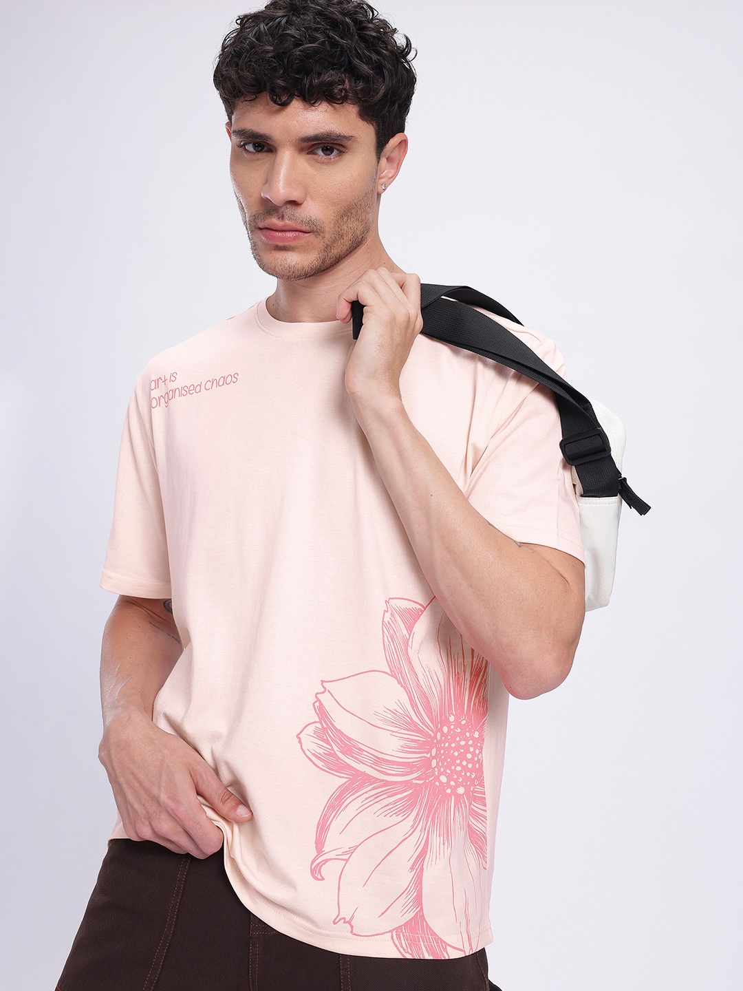 

glitchez Floral Tales Print Round-Neck Regular Fit T-shirt, Pink
