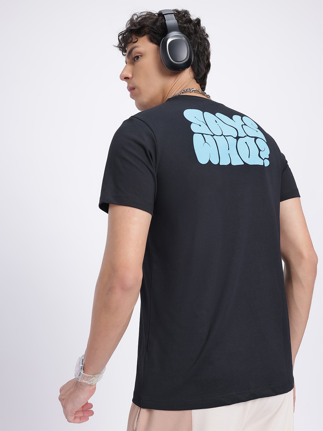 

glitchez Wordplay Wear Typography Print T-shirt, Black