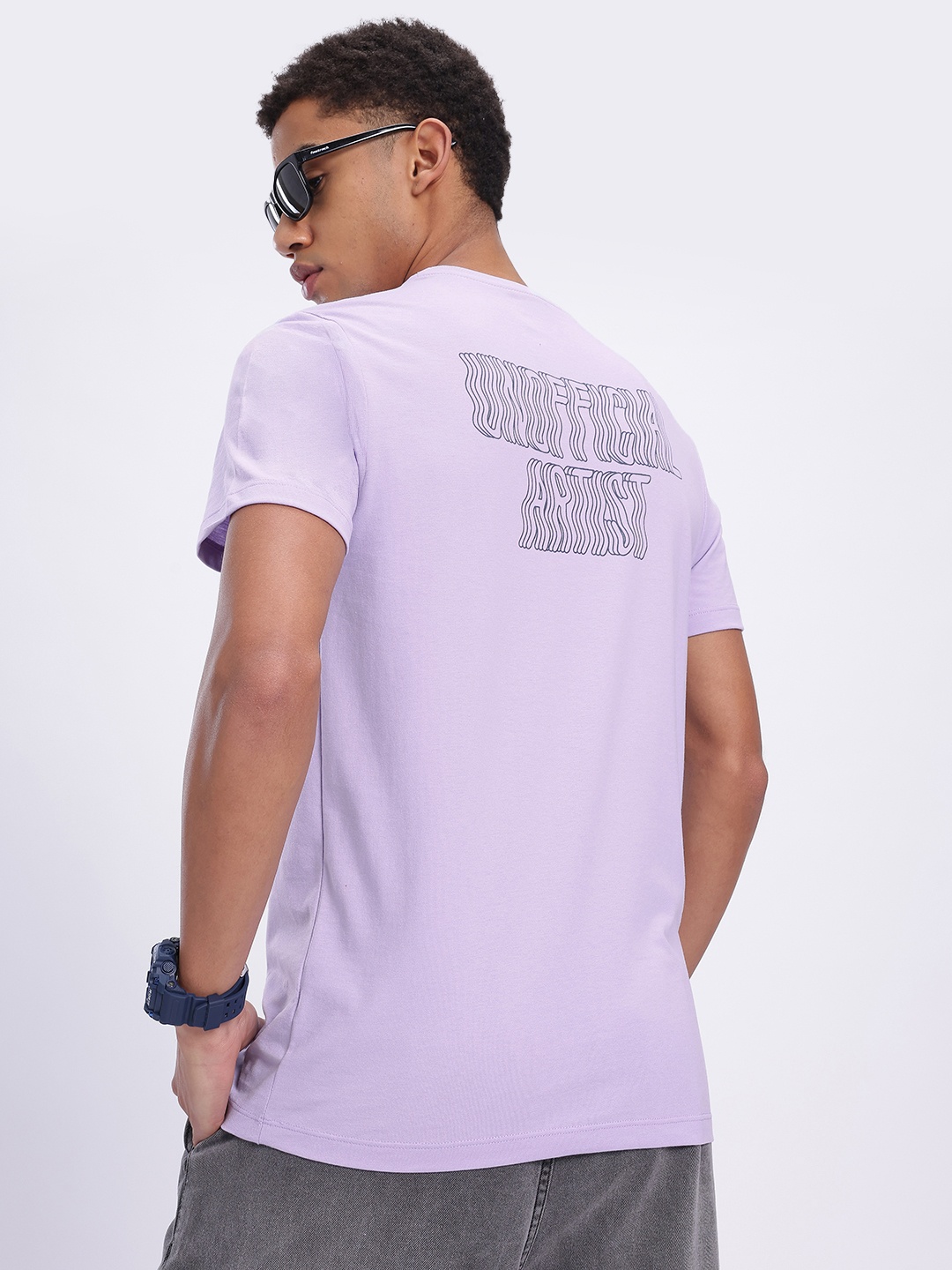 

glitchez Officially Cool Typography Printed T-shirt, Lavender