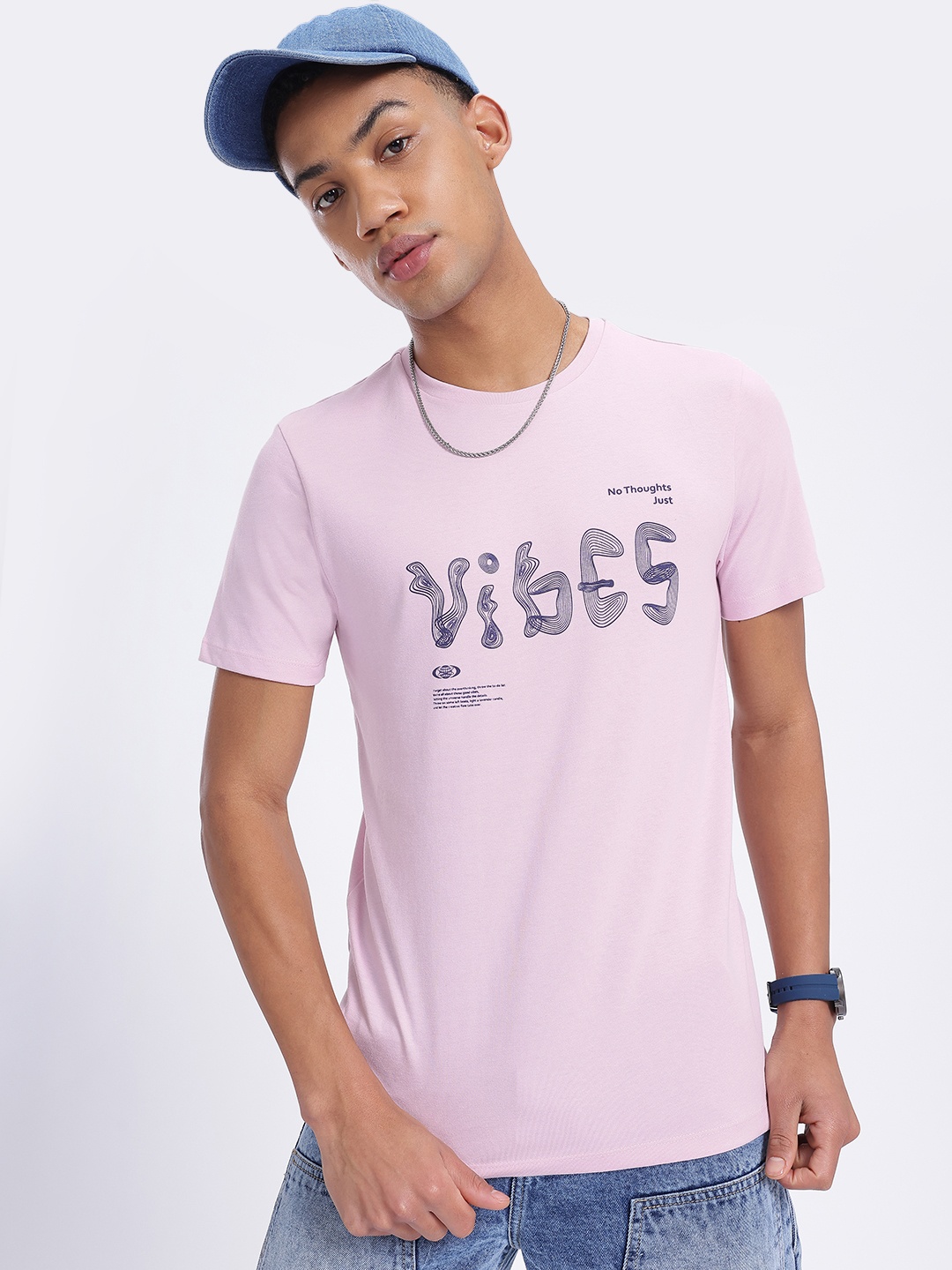 

glitchez All-Embracing Typo Print Regular Fit T-shirt, Pink