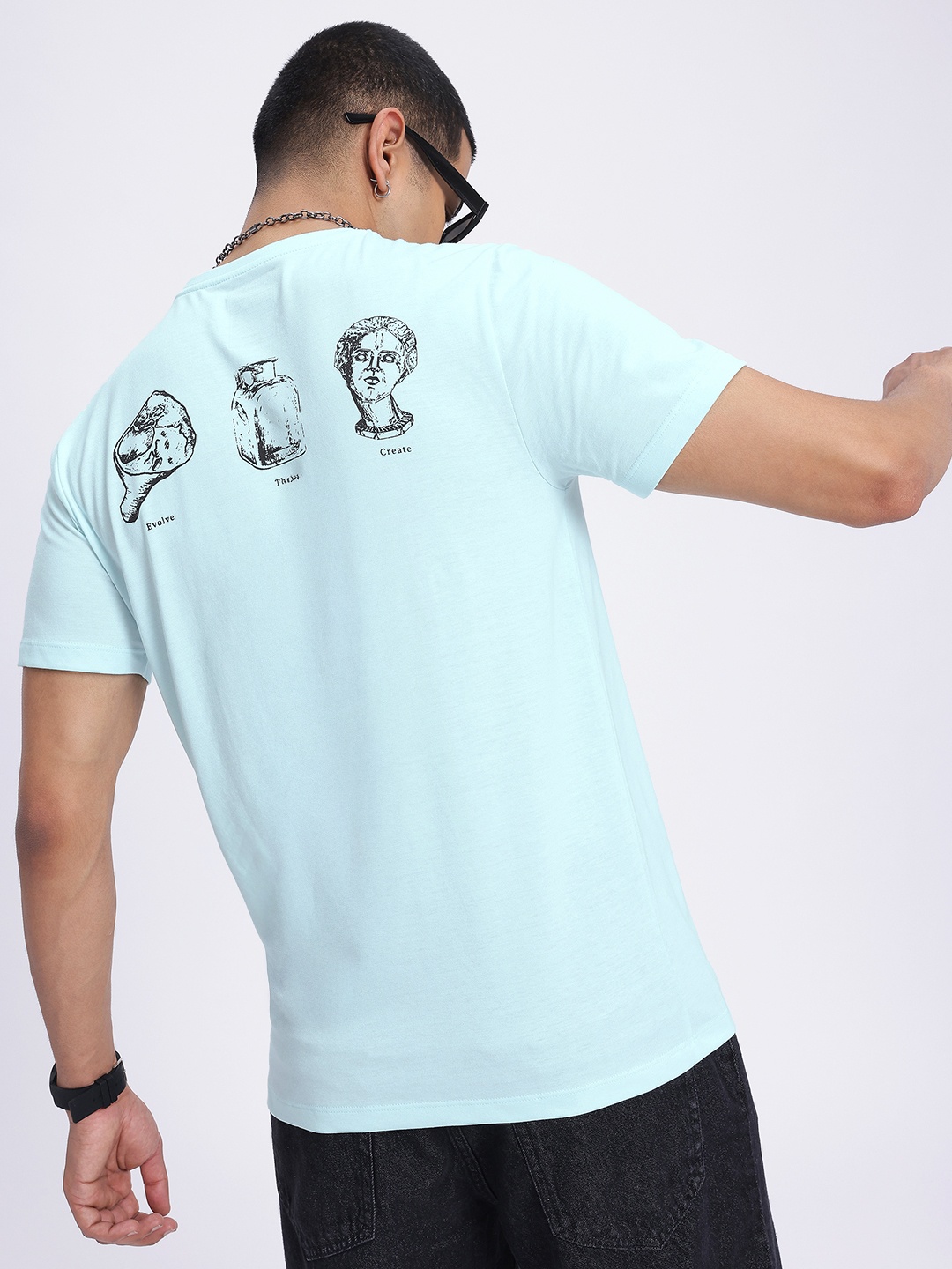 

glitchez Kool Graphics Print Regular Fit T-shirt, Blue