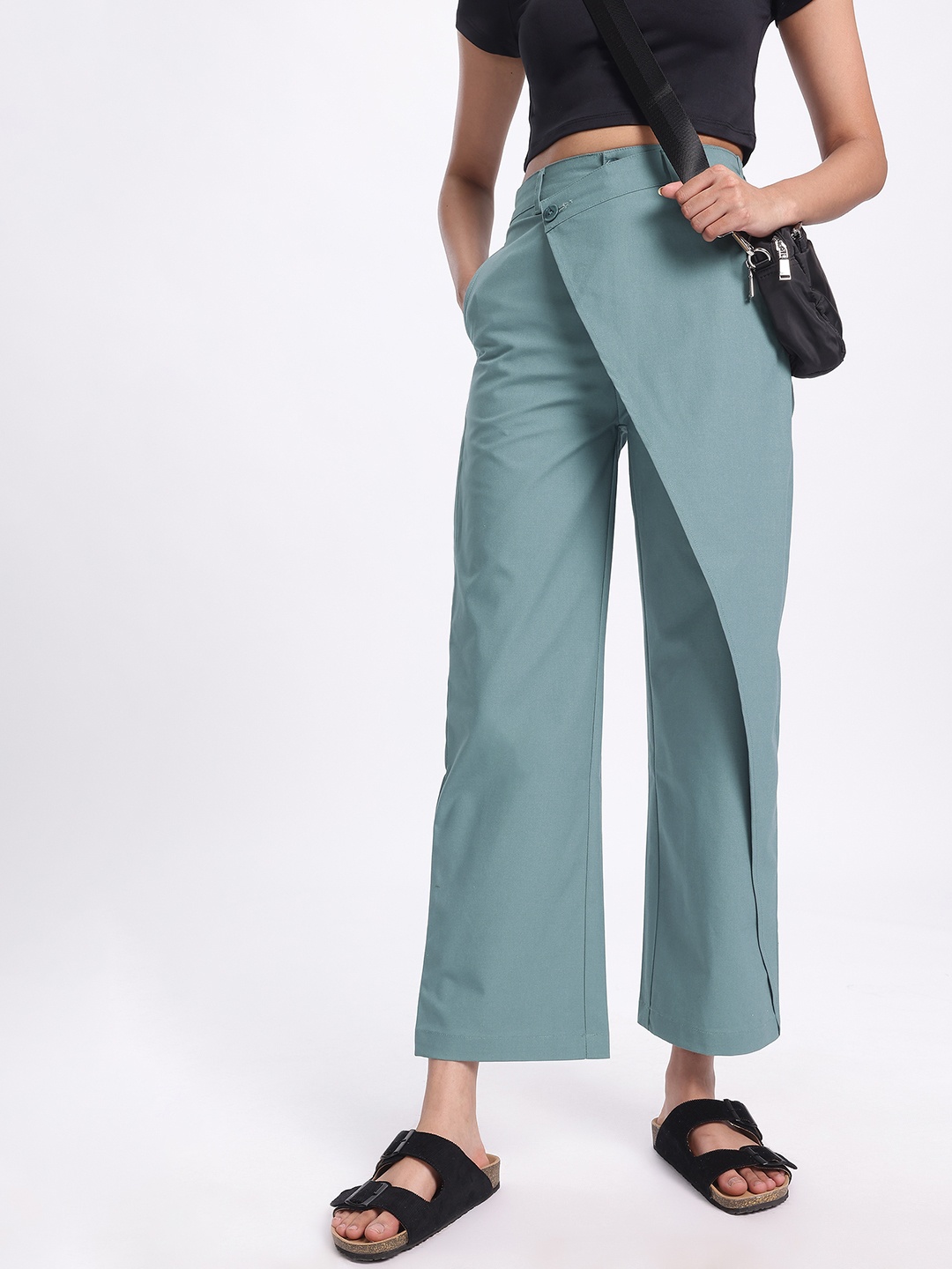 

glitchez Cloud Nine High Rise Pareo Korean Pants, Blue