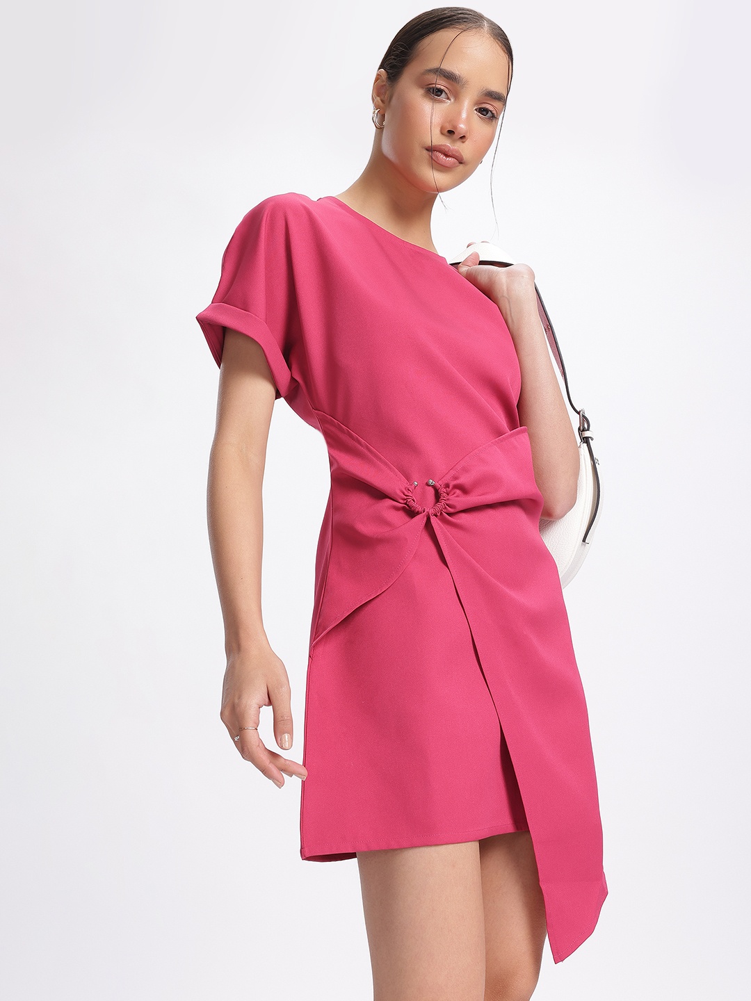 

glitchez Layered Flair Sheath Dress, Fuchsia