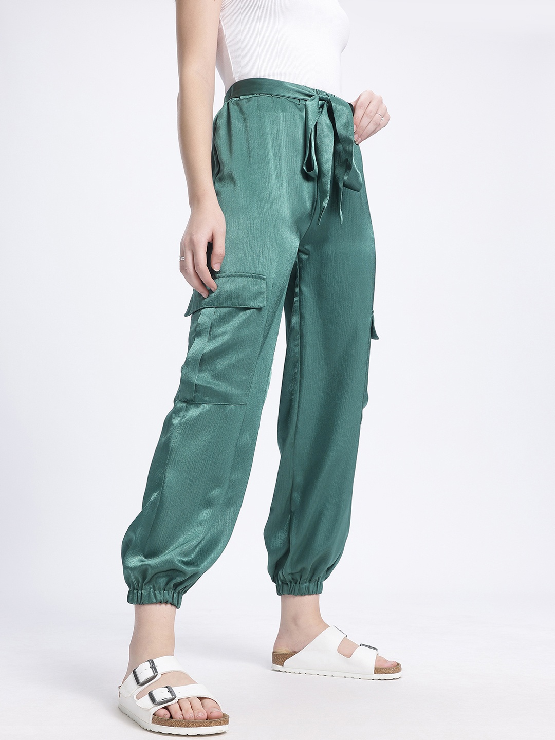 

glitchez Women Regular Fit Joggers, Teal