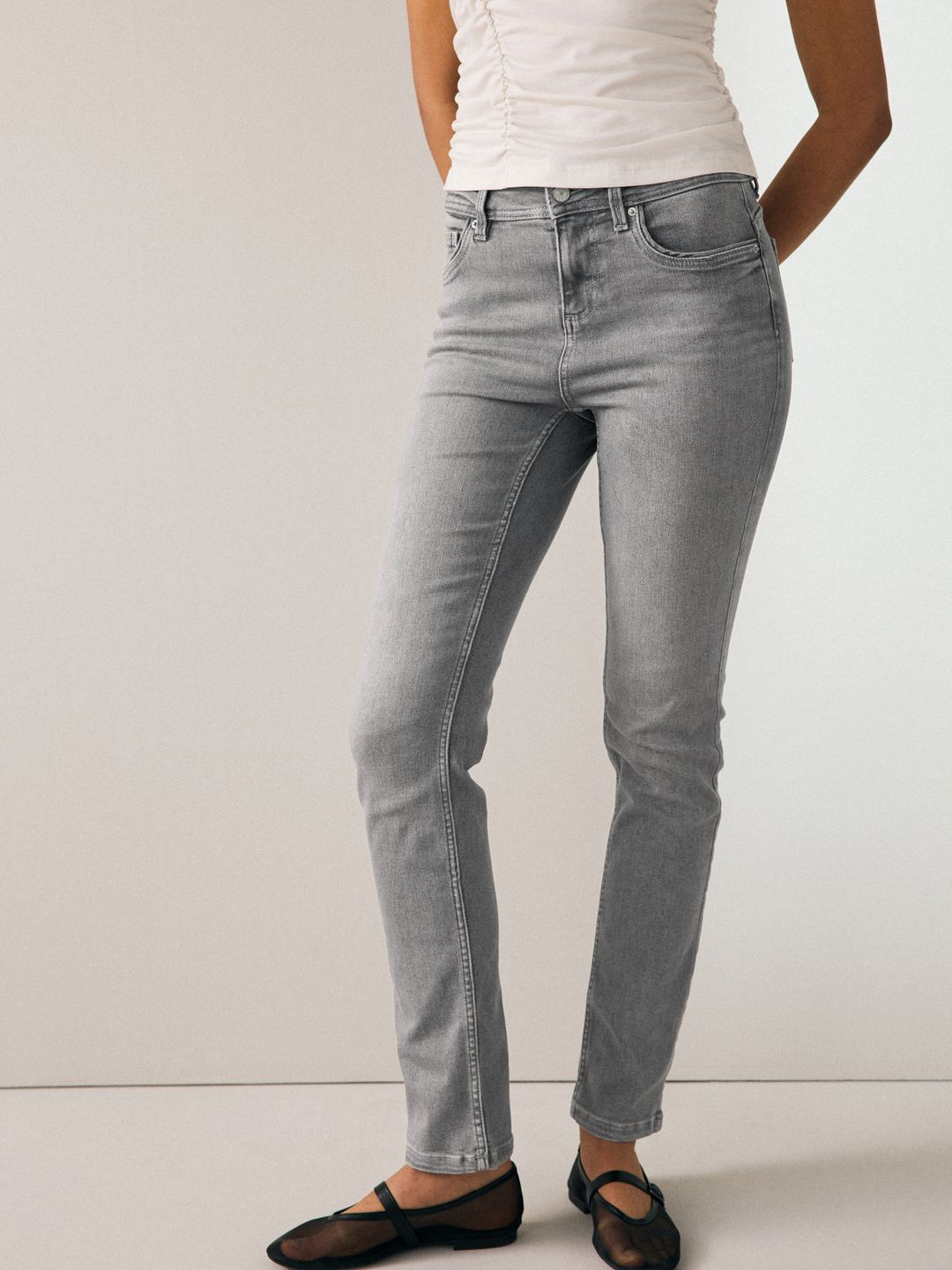 

NEXT Women Slim Fit Light Fade Stretchable Jeans, Grey