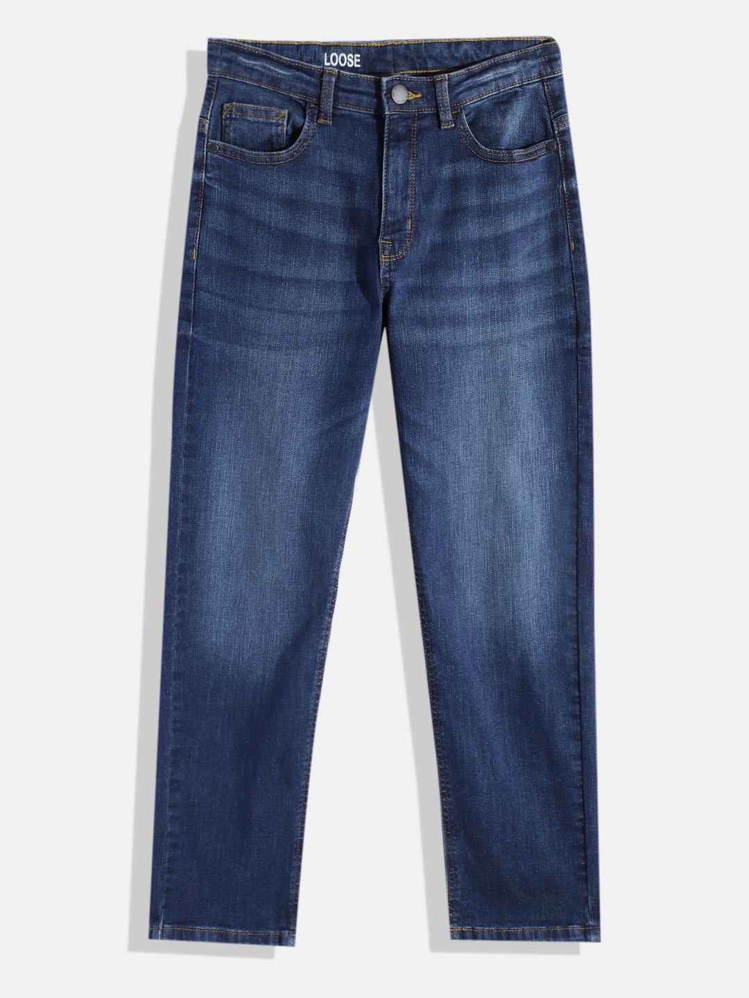 

NEXT Boys Loose Fit Heavy Fade Stretchable Jeans, Blue