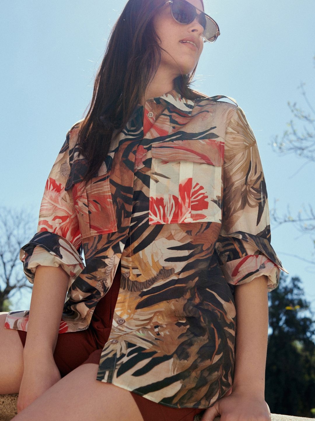 

NEXT Women Floral Opaque Printed Casual Shirt, Black