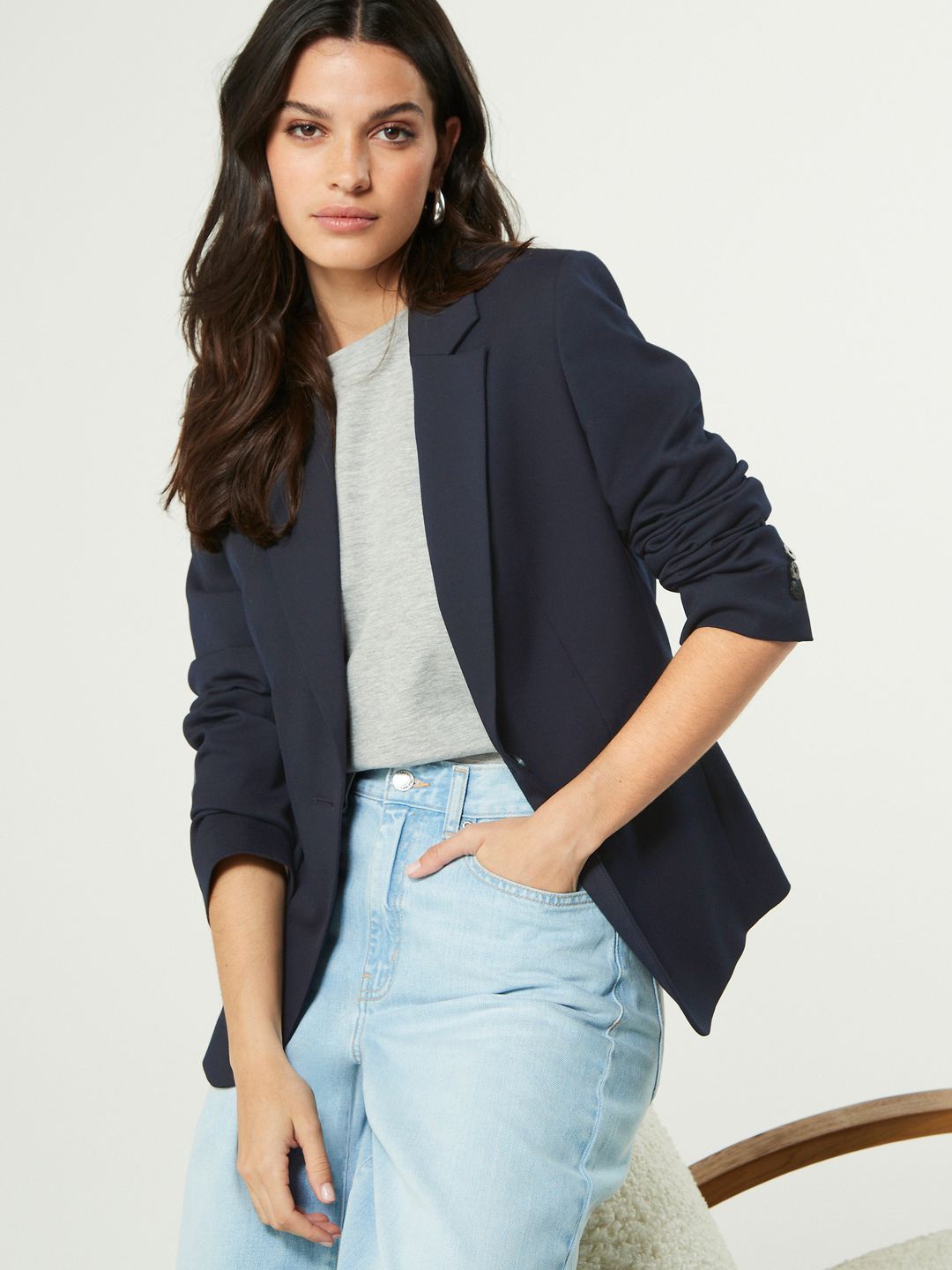 

NEXT Tailored Fit Single Breasted Casual Blazer, Navy blue