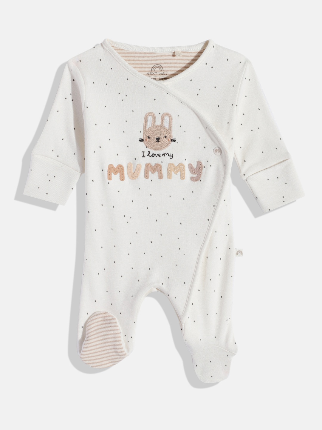 

NEXT Infant Printed Pure Cotton Sleepsuit, Cream