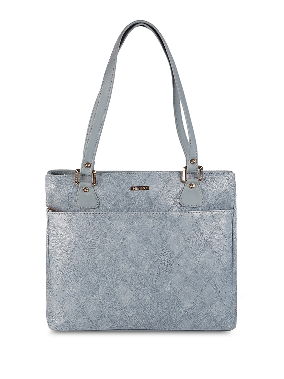 

Metro Women Textured Structured Handheld Bag, Blue