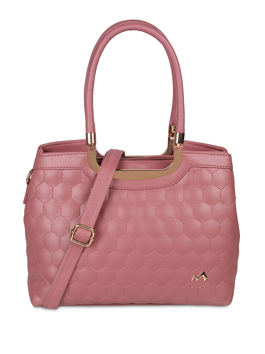 

Metro Women Textured Structured Handheld Bag, Pink