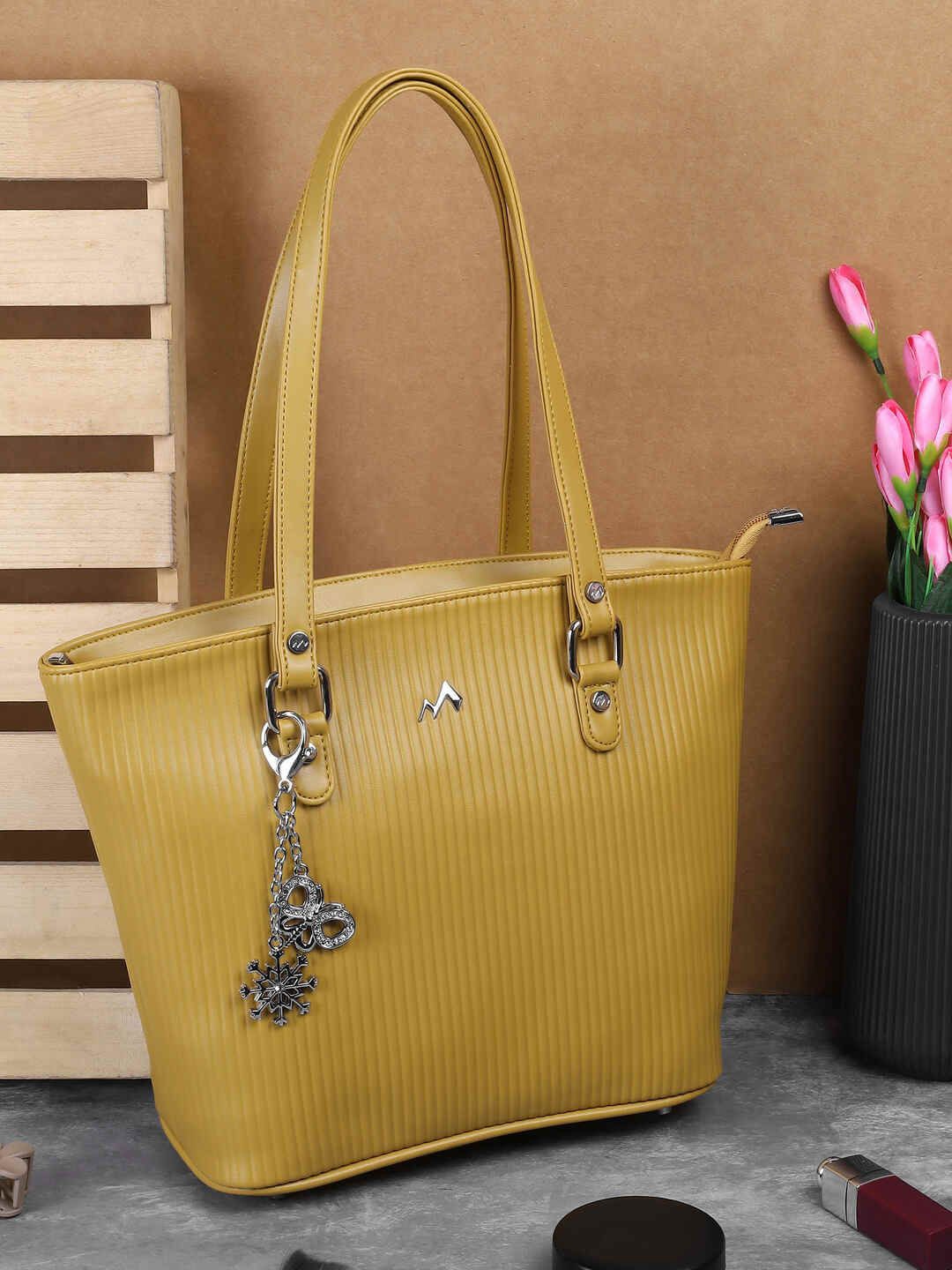 

Metro Women Textured Structured Shoulder Bag, Mustard