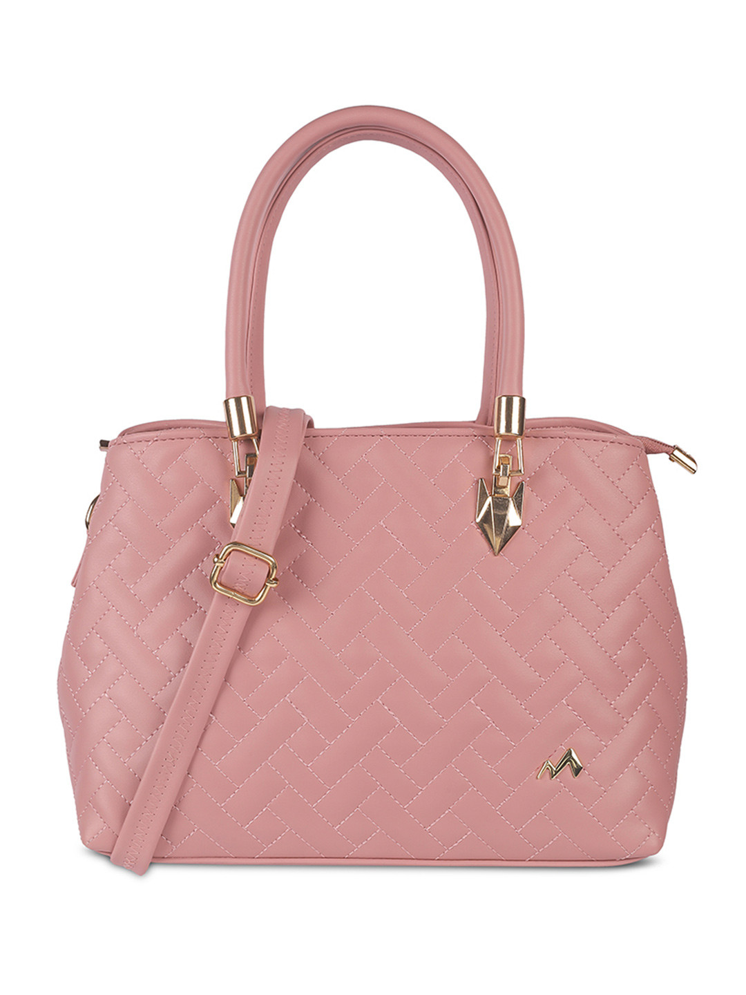 

Metro Women Textured Structured Handheld Bag, Pink