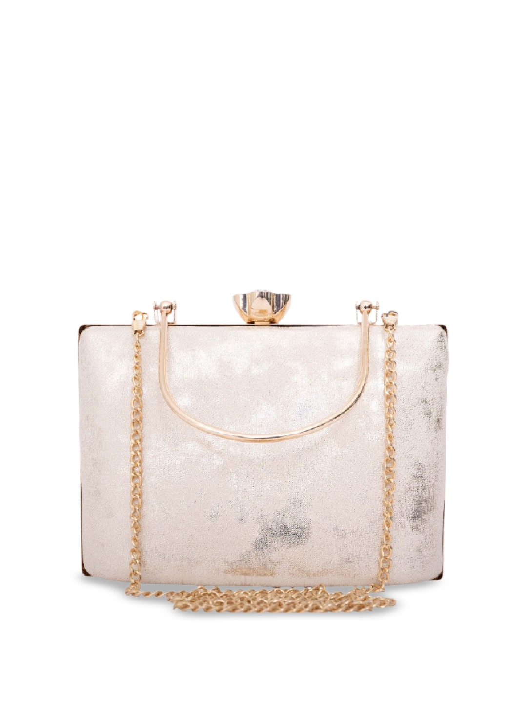 

Vdesi Women Textured Structured Handheld Bag, Beige