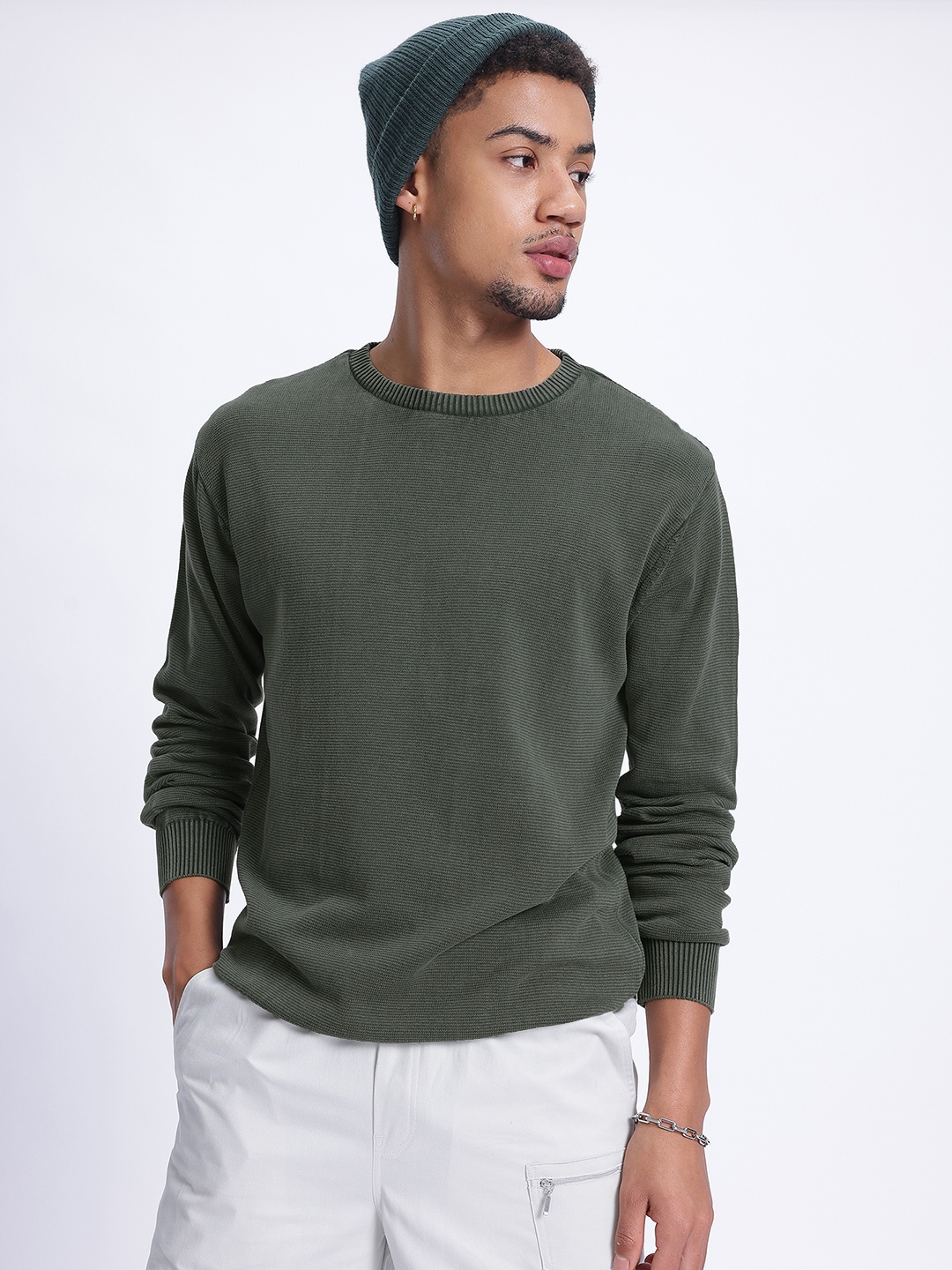 

glitchez Chill Vibes Oversized Pullover, Olive
