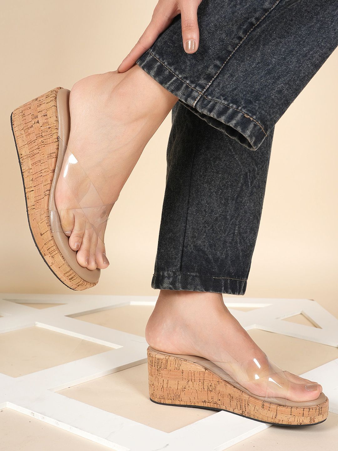 

DressBerry Women Wedge Sandals, Beige