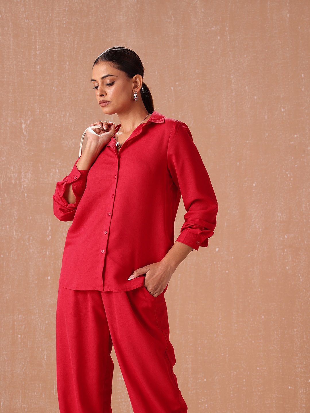

all about you all about you Solid Shirt with Trousers, Red