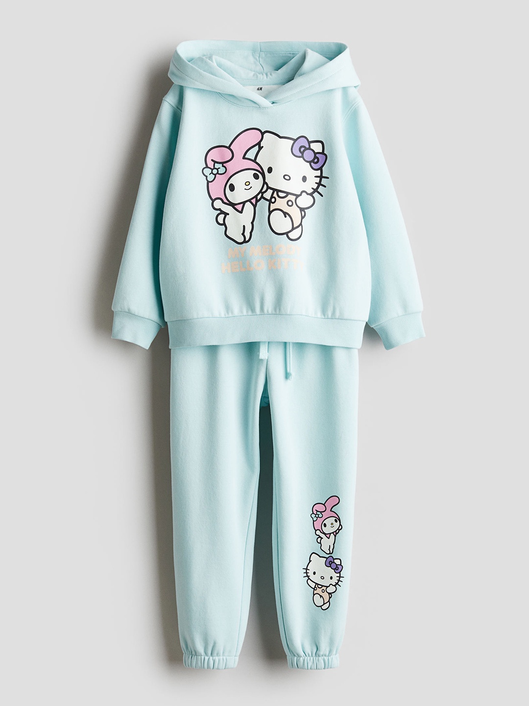 

H&M Girls 2-Piece Printed Sweatshirt Set, Turquoise blue