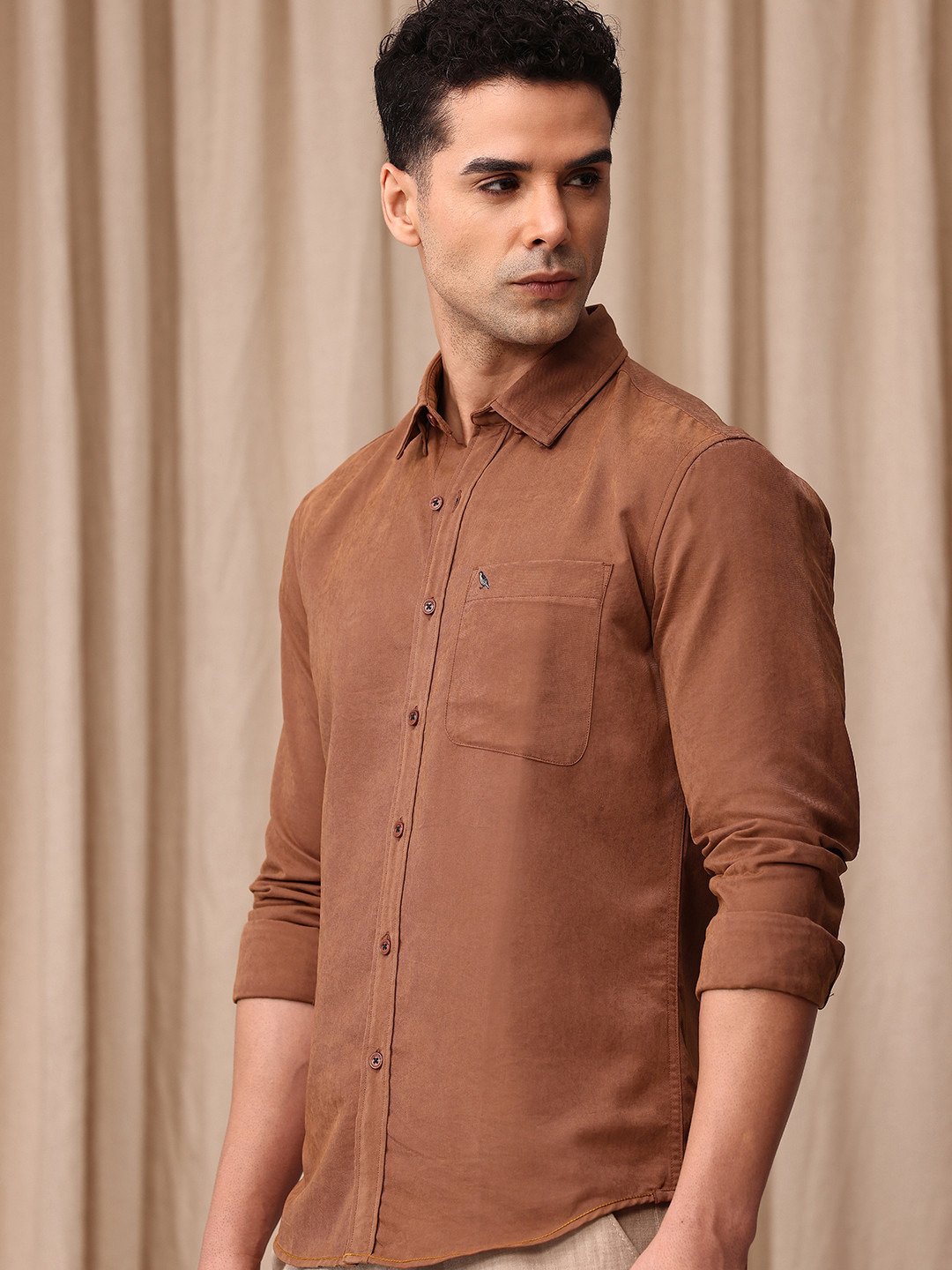 

Mr Bowerbird Men Premium Tailored Fit Casual Shirt, Rust