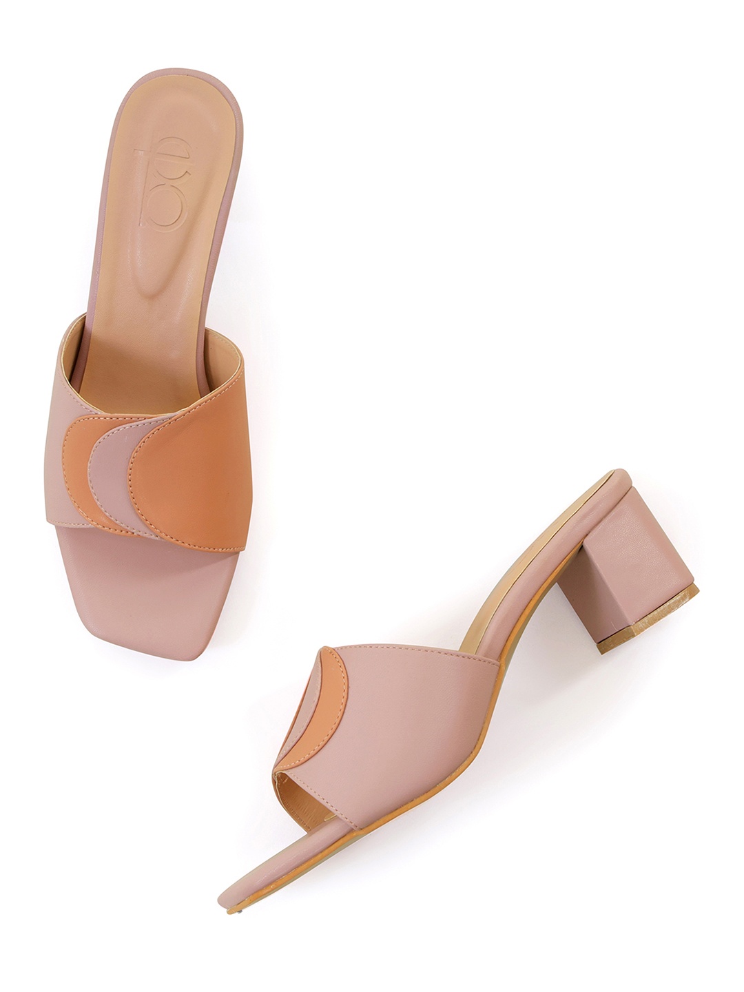 

Elevato Basics Women Colourblocked Open Toe Block Heel Sandals, Lavender