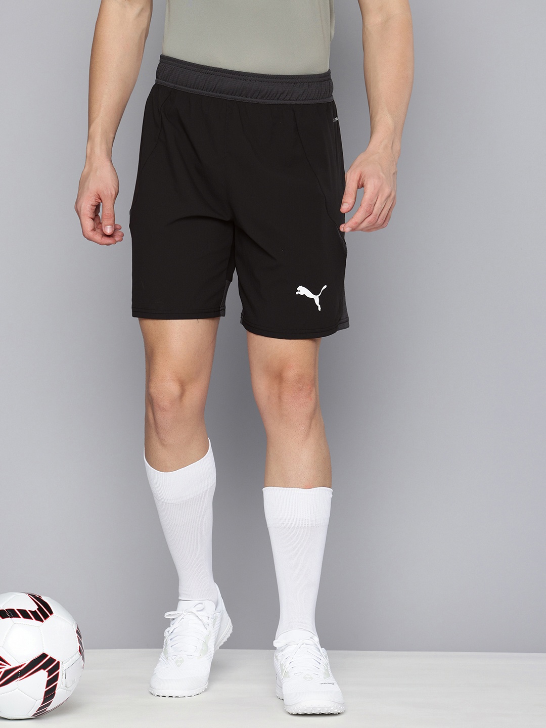 

Puma Men teamFINAL Self Design DryCell Ultraweave Football Sports Shorts, Black