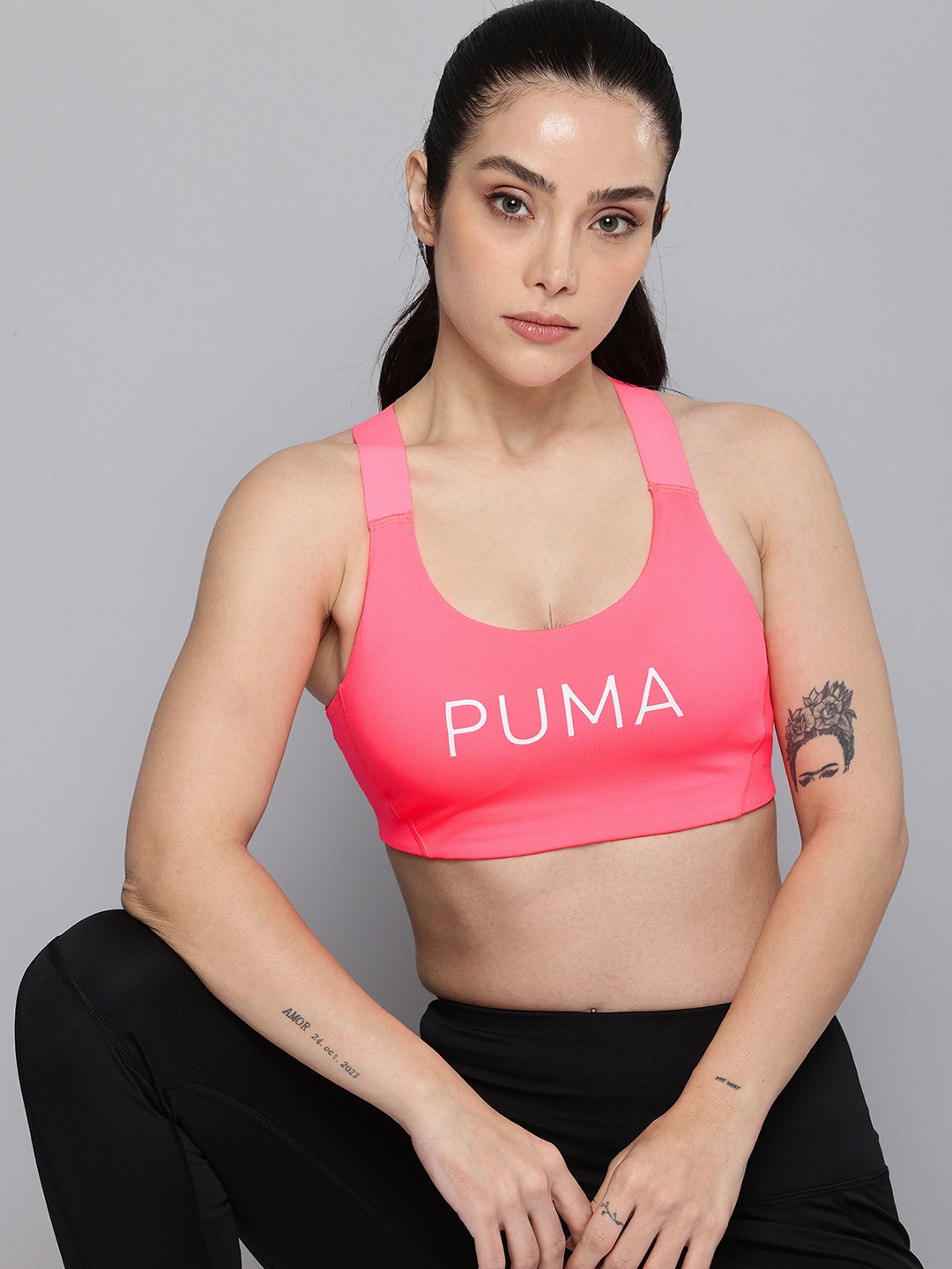 

Puma 4Keeps Eversculpt Dry Cell Removable Padding Full Coverage Training Bra 52478516, Pink