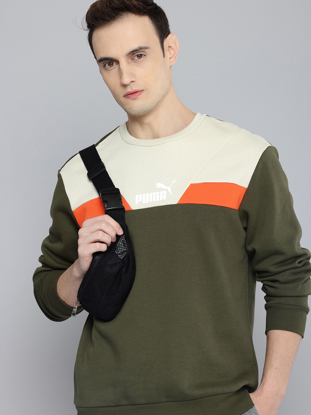 

Puma Power Colourblocked Sweatshirt, Olive