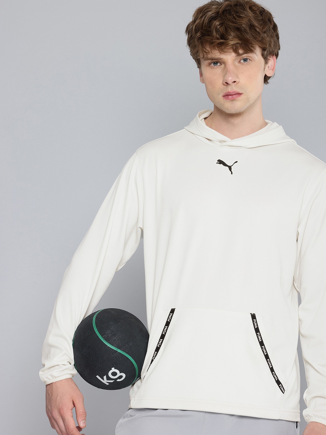 

Puma Fit PWRFleece Warmcell Hooded Sweatshirt, Off white