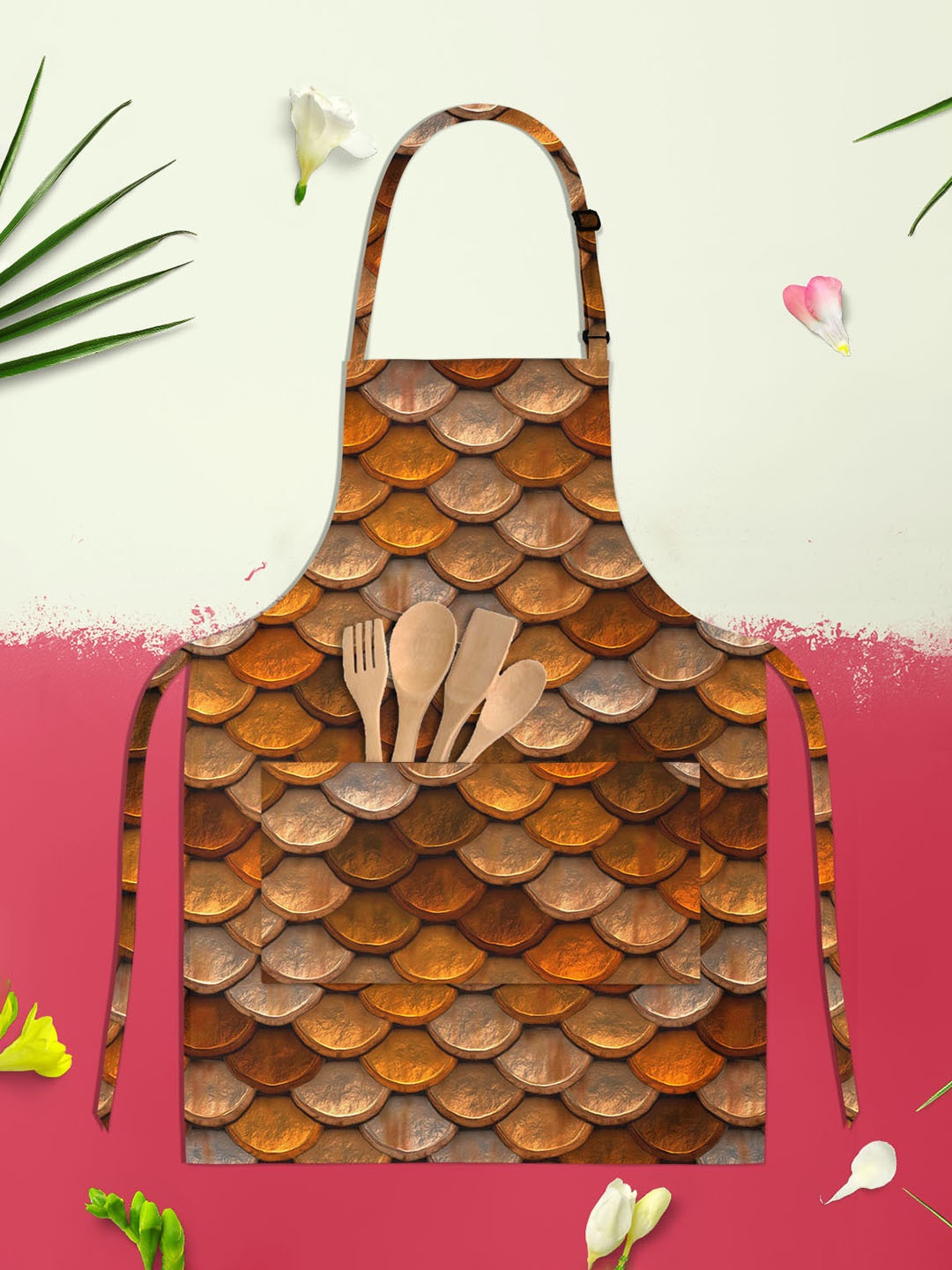 

ArtzFolio Brown & Beige Printed Cotton Apron