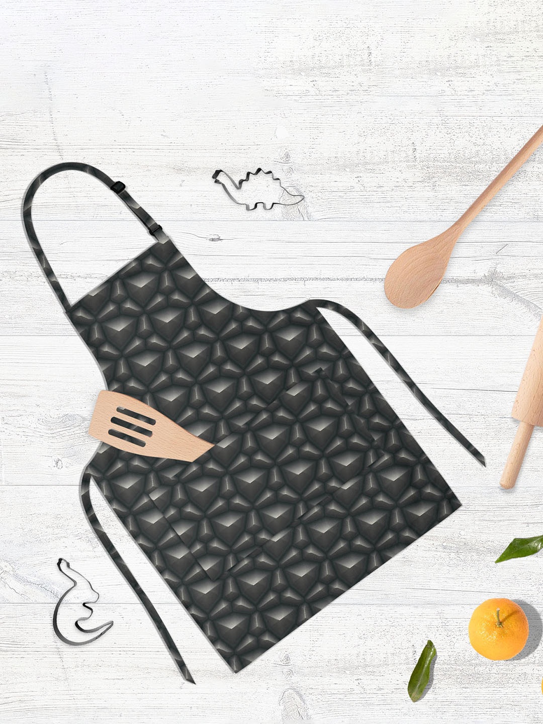 

ArtzFolio Black & Grey Printed Cotton Aprons