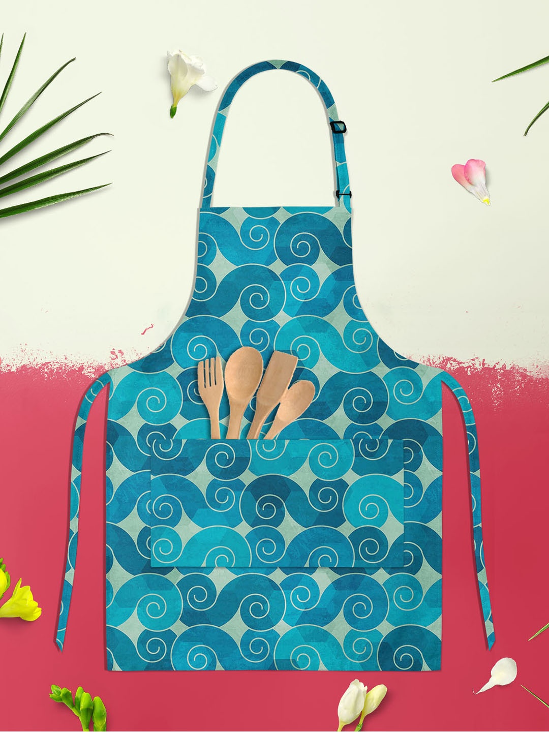 

ArtzFolio Blue & Green Printed Cotton Aprons