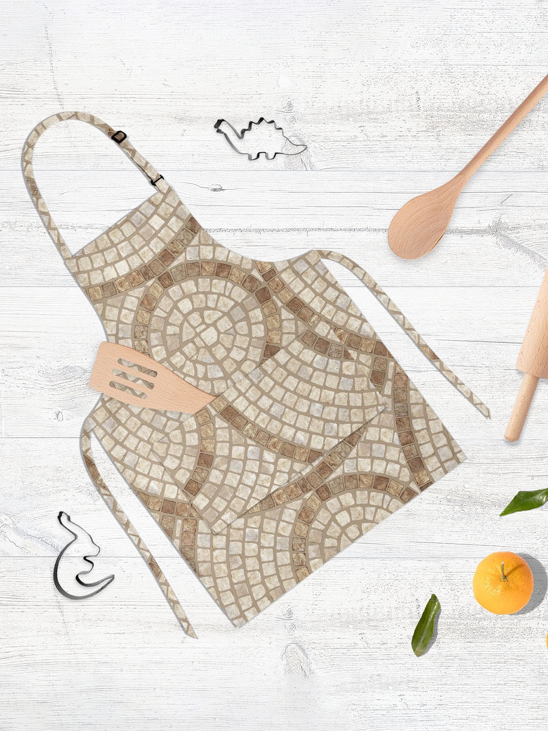 

ArtzFolio Beige & Brown Printed Cotton Aprons