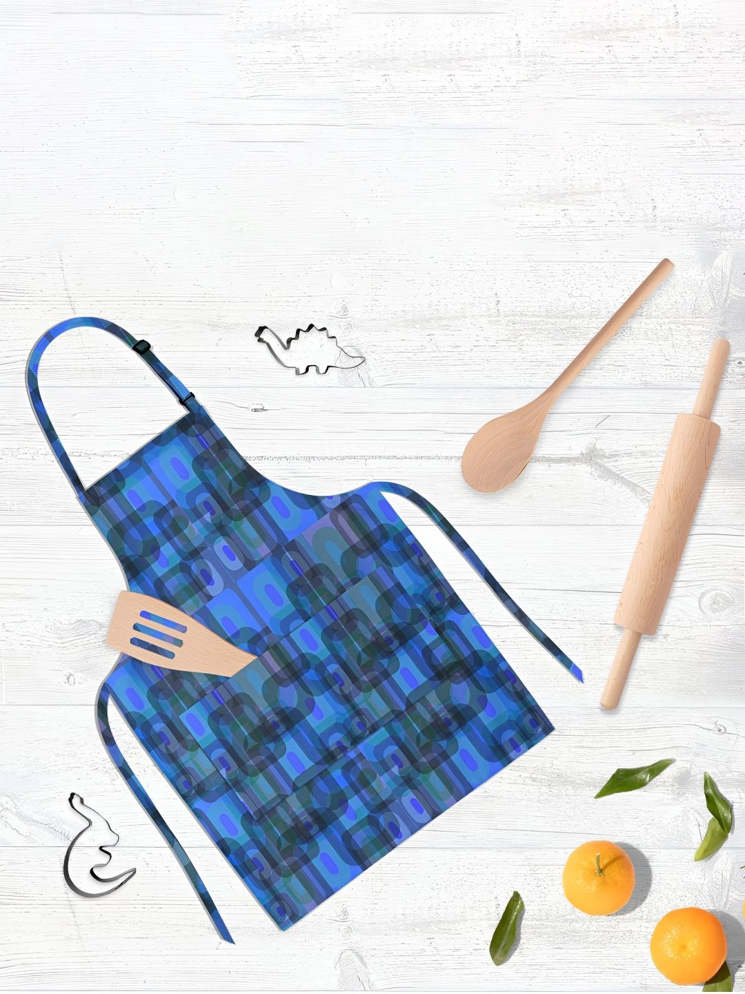 

ArtzFolio Blue & Black Printed Cotton Apron