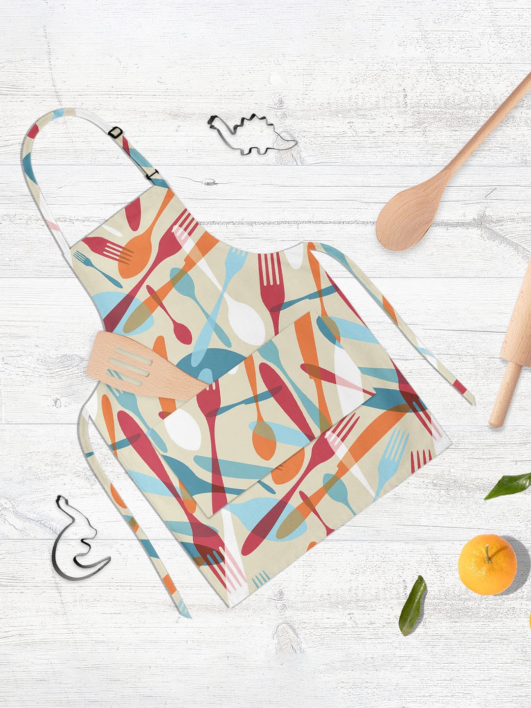 

ArtzFolio Red & Blue Printed Cotton Apron