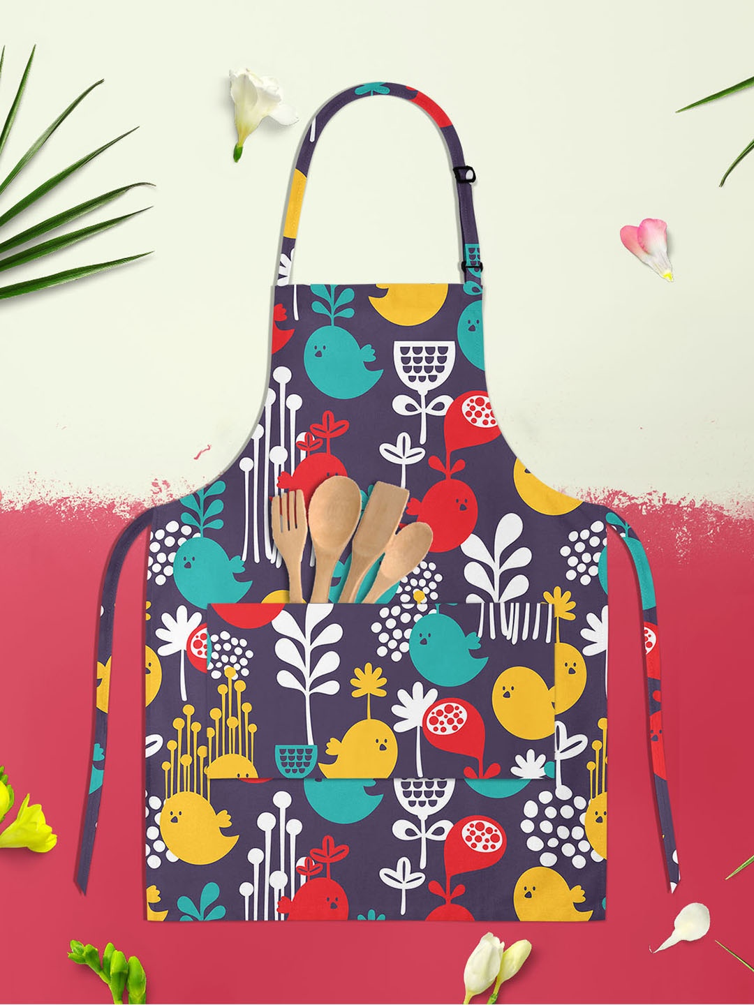 

ArtzFolio Kids Violet & Yellow Printed Cotton Aprons