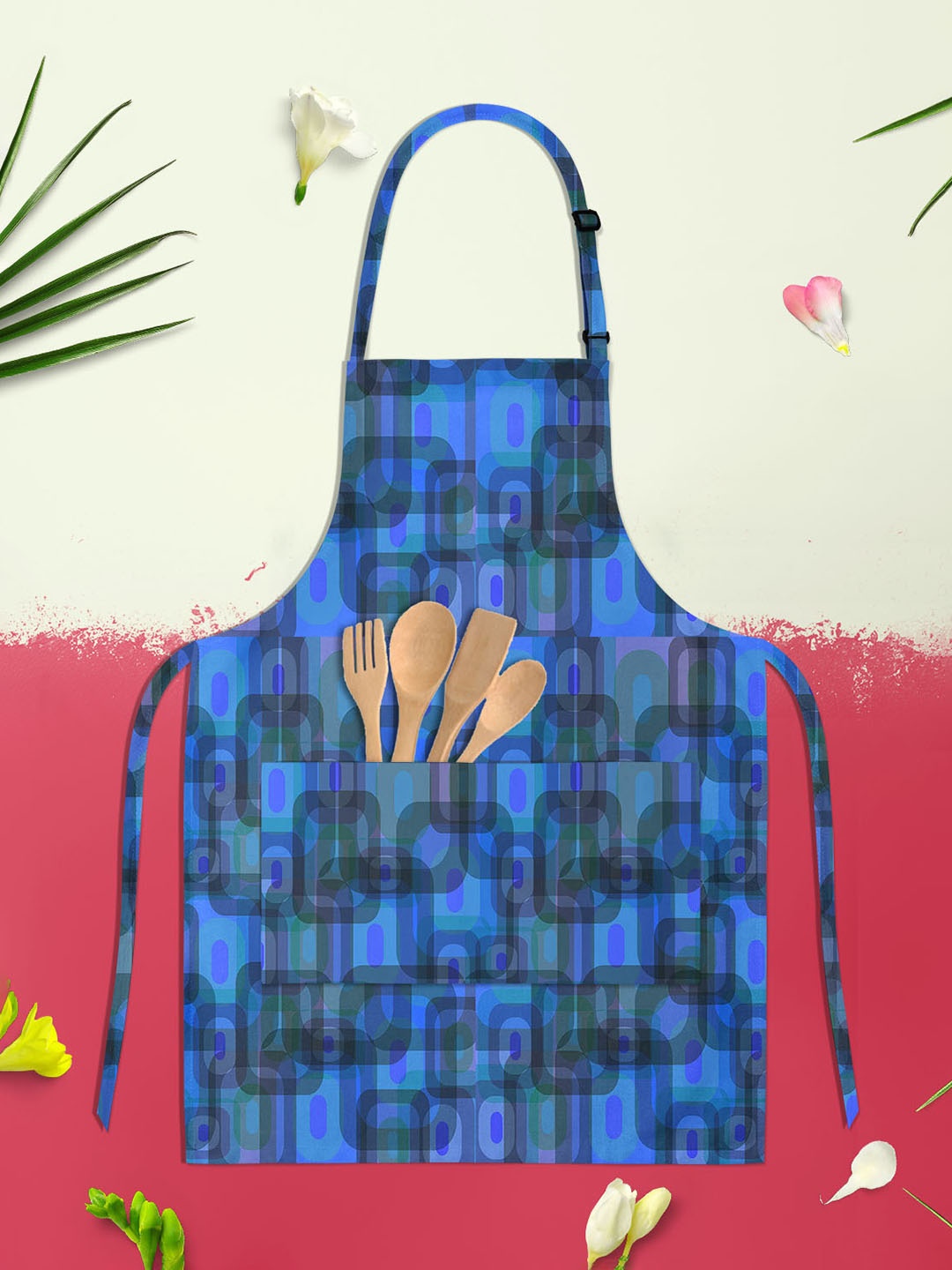 

ArtzFolio Kids Blue & Black Printed Cotton Aprons