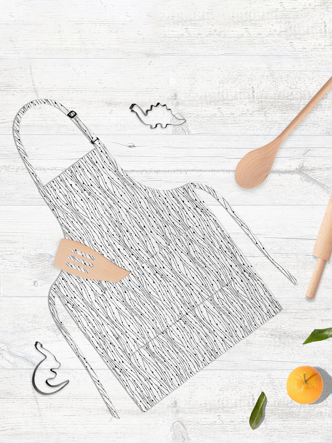 

ArtzFolio Black & White Printed Cotton Aprons