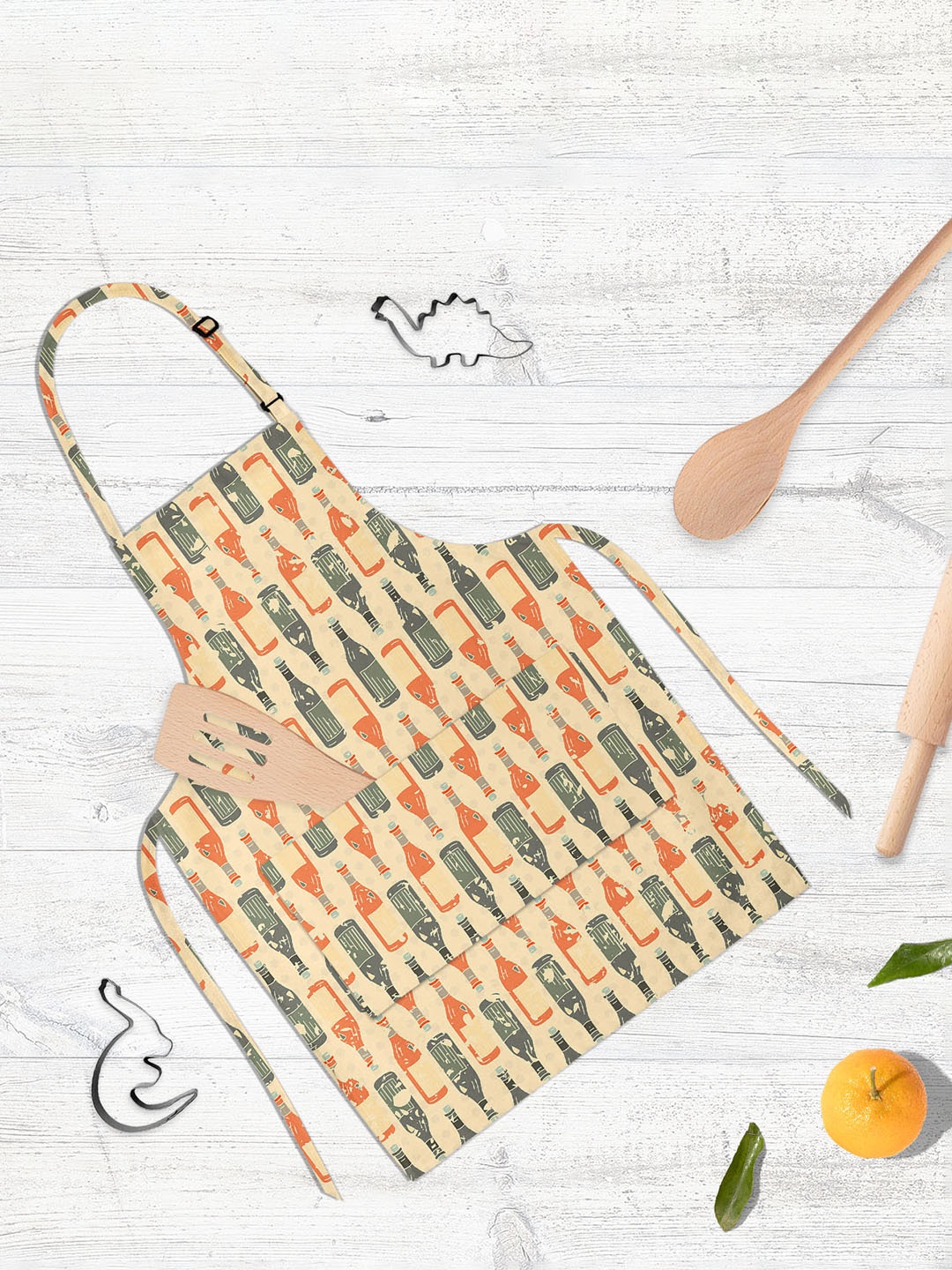 

ArtzFolio Yellow & Orange-Color Printed Cotton Aprons