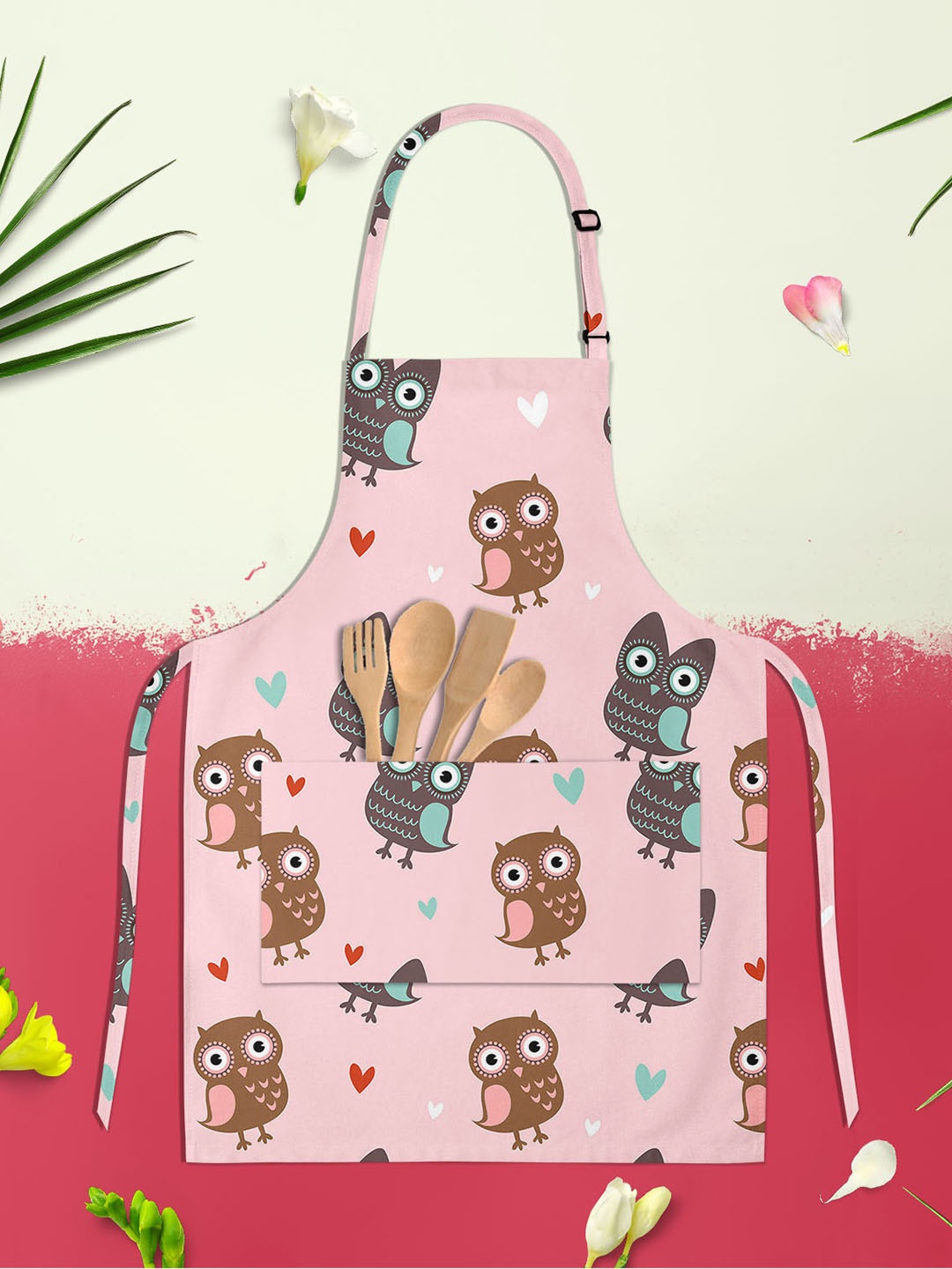 

ArtzFolio Pink & Brown Printed Cotton Aprons