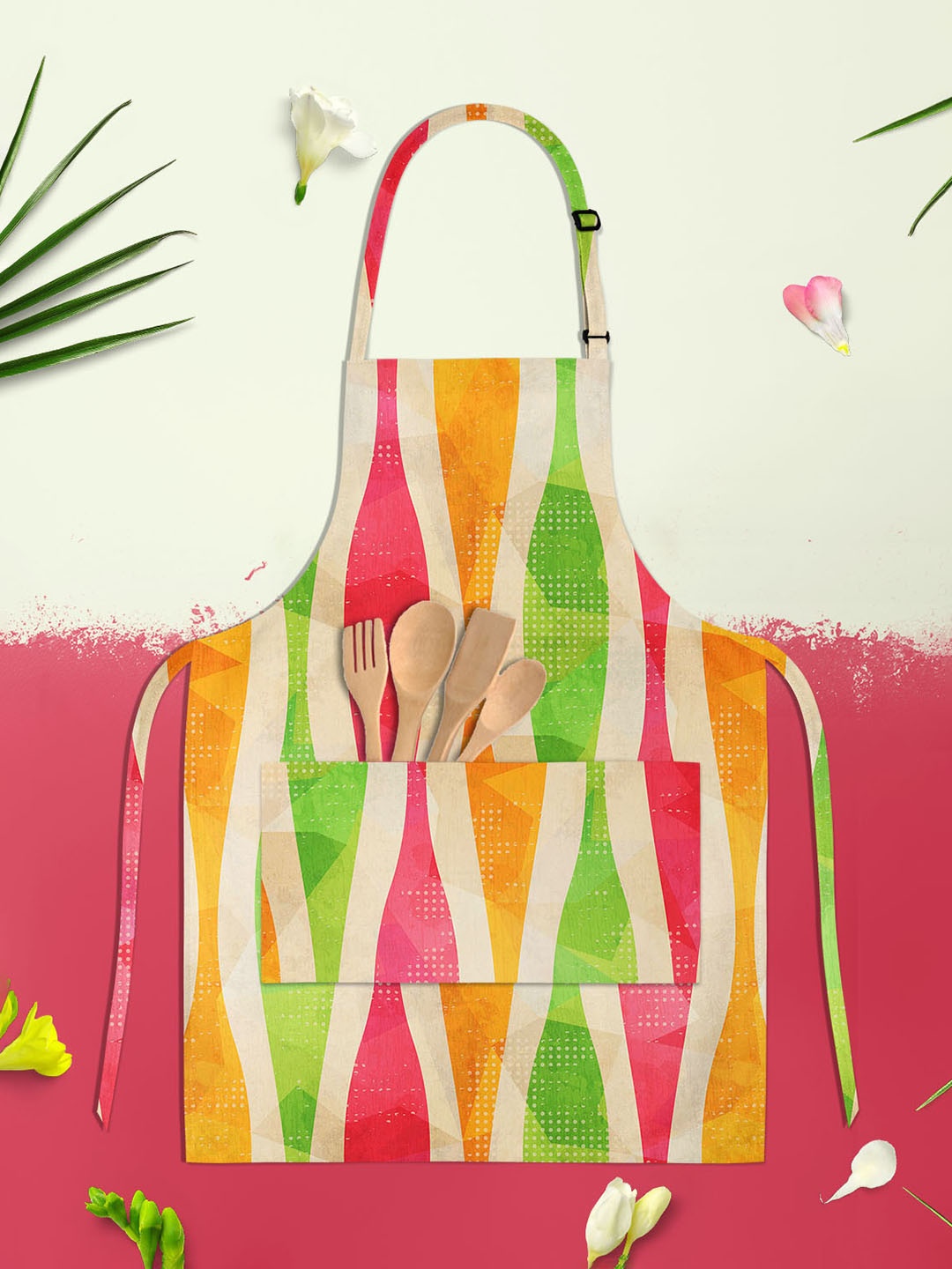 

ArtzFolio Green & Pink Printed Cotton Aprons