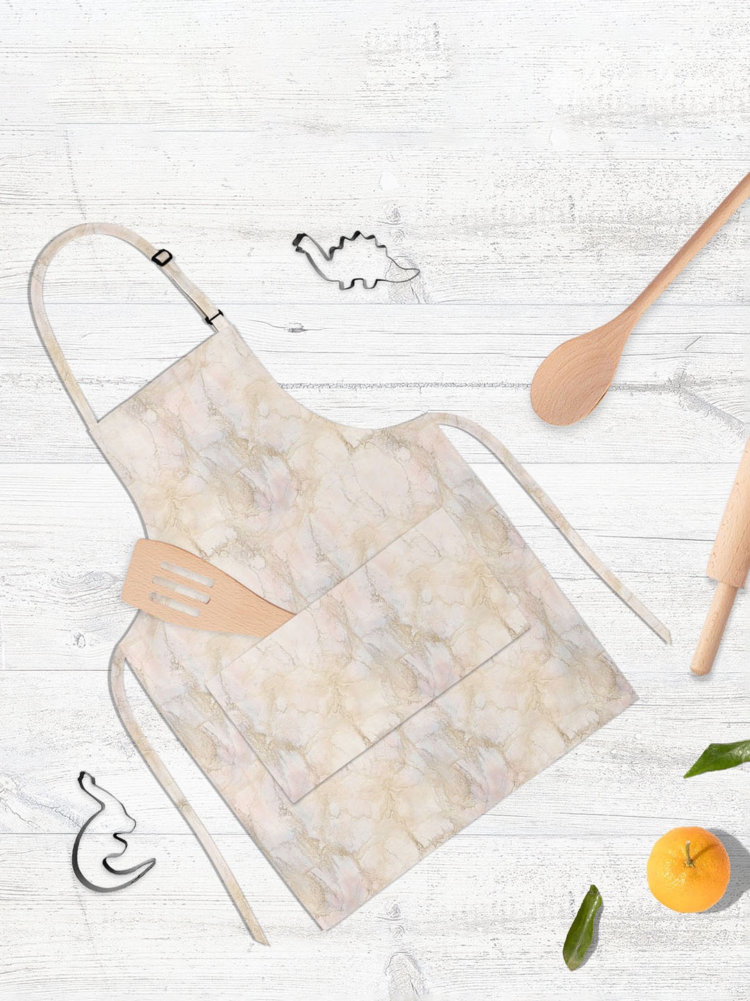 

ArtzFolio Cream Colored & Beige Printed Cotton Aprons