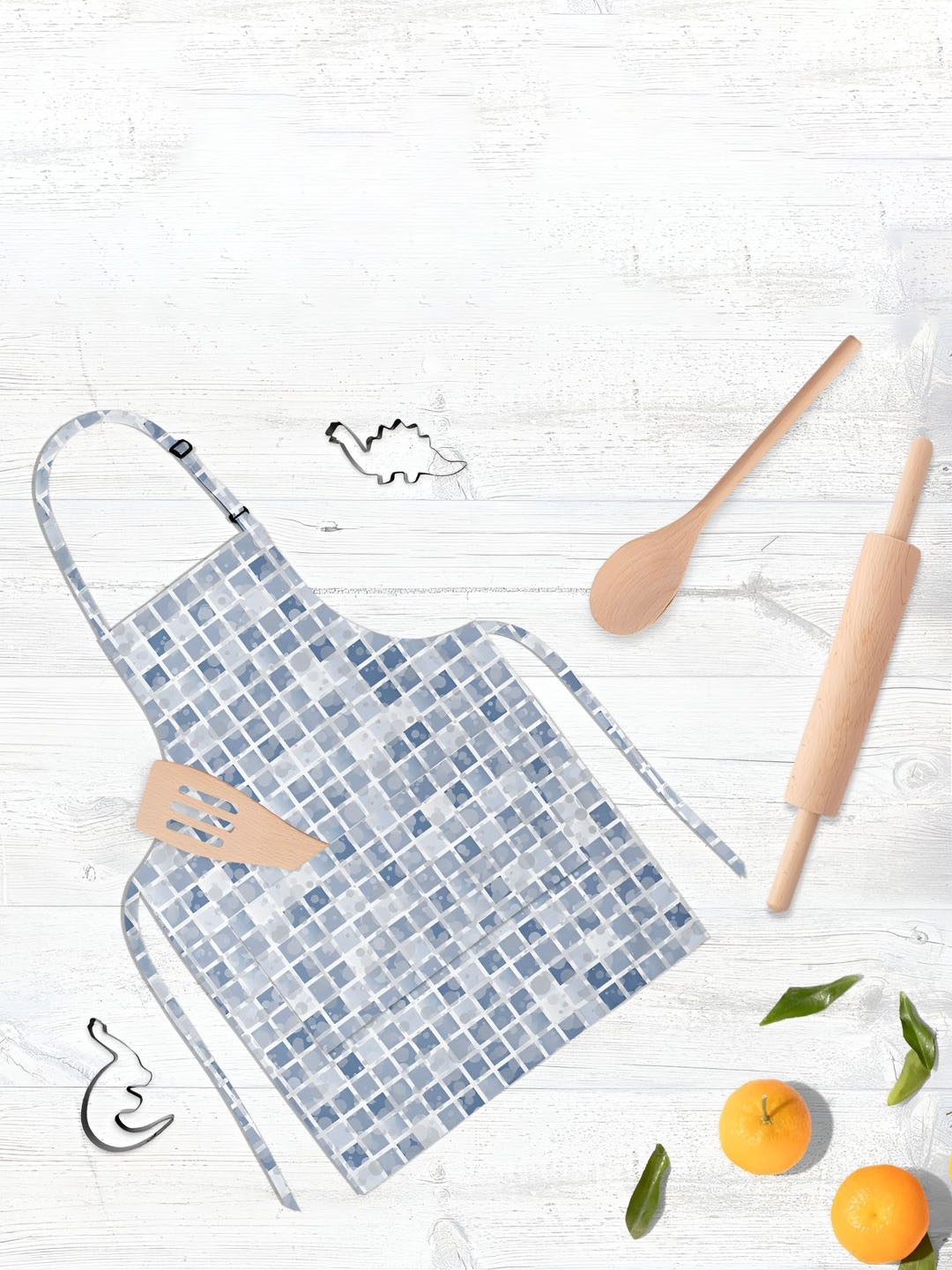 

ArtzFolio White & Grey Printed Cotton Aprons