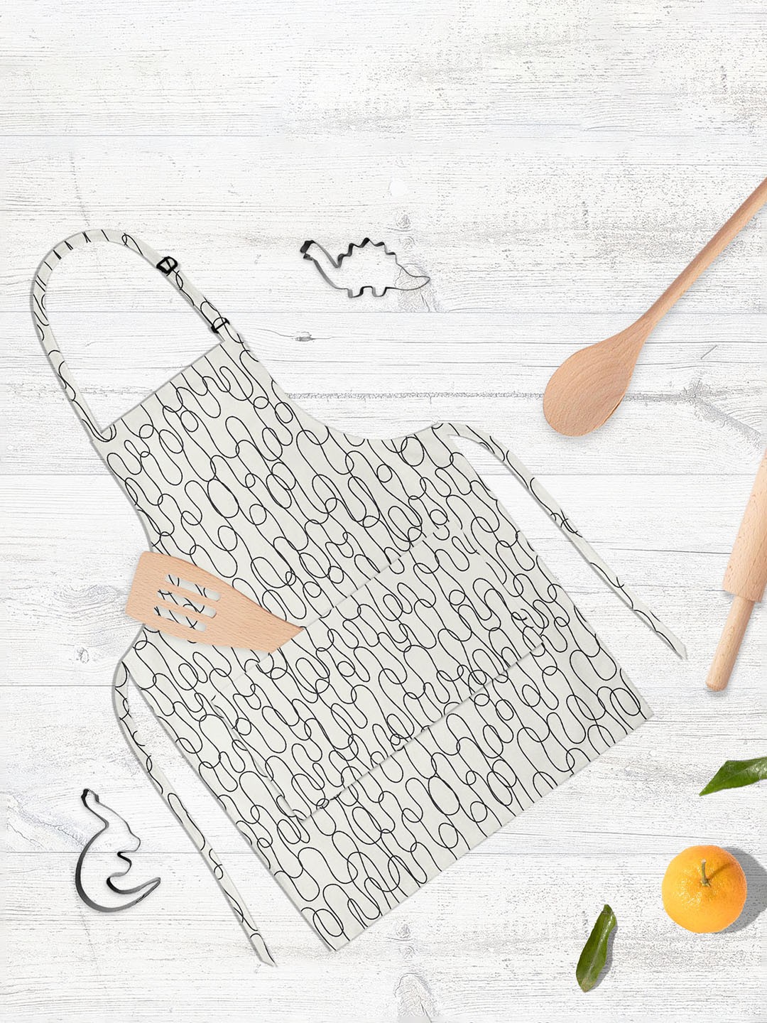 

ArtzFolio White & Black Printed Cotton Aprons