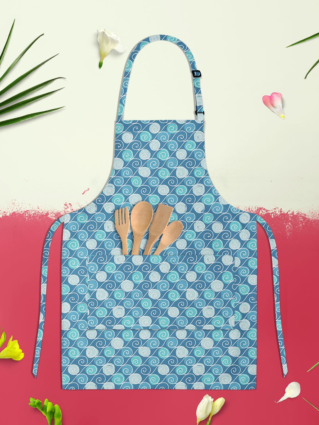 

ArtzFolio Blue & Grey Printed Cotton Aprons