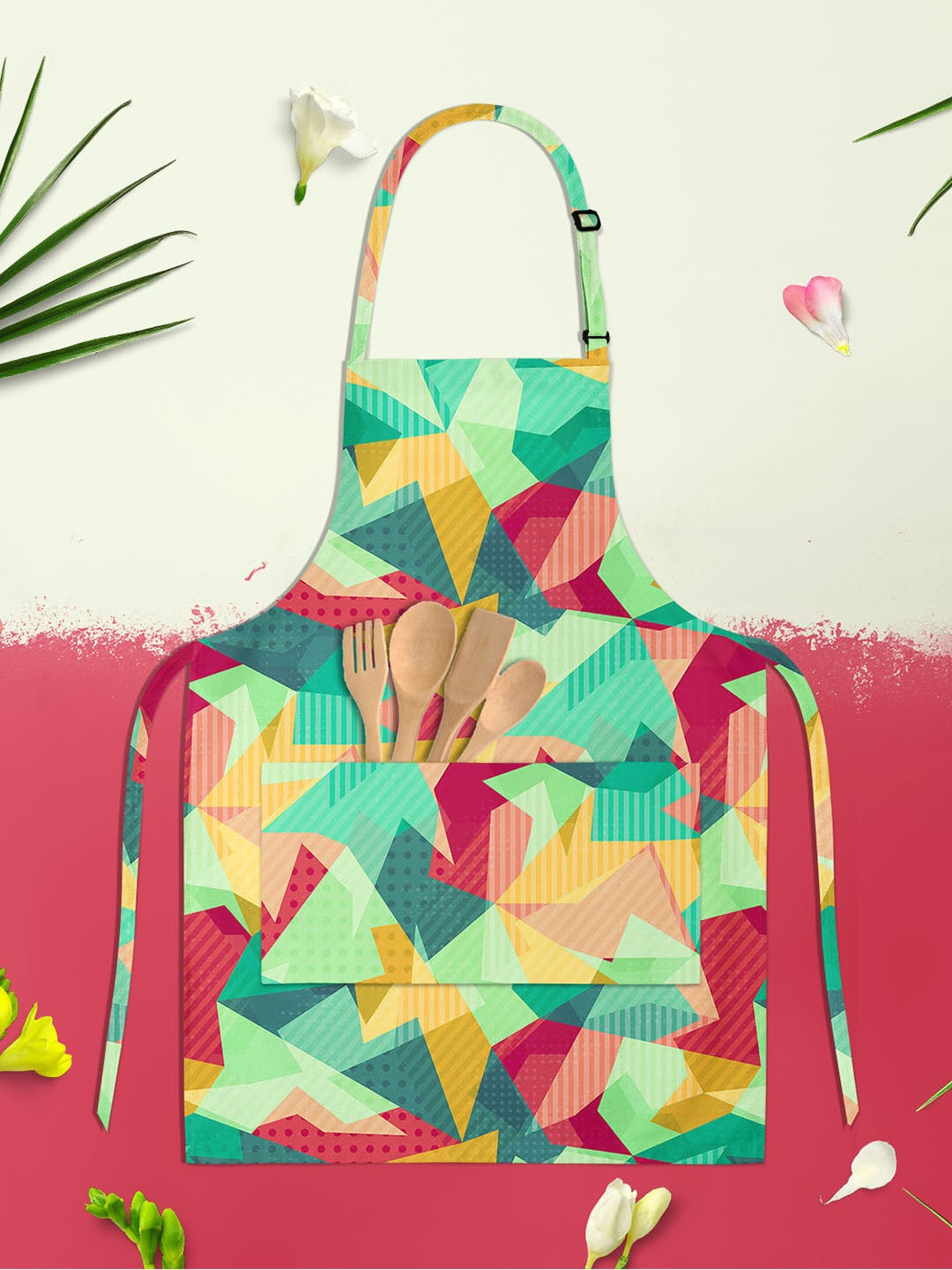 

ArtzFolio Green & Yellow Printed Cotton Aprons