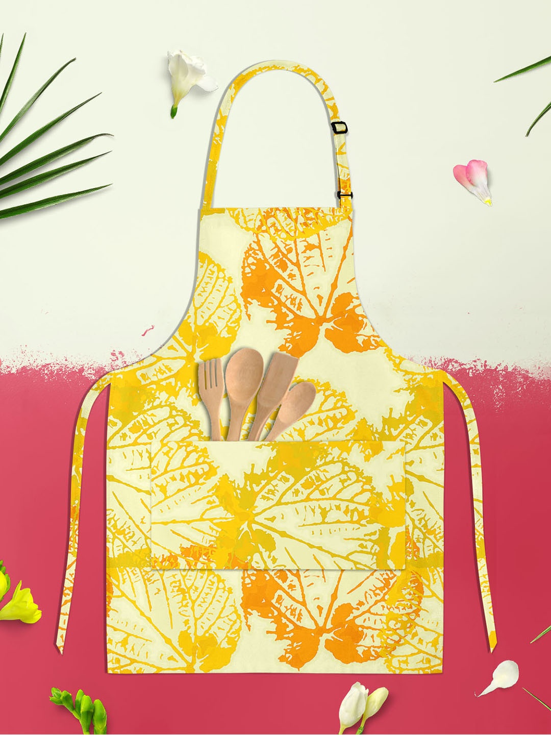 

ArtzFolio Yellow & Green Printed Cotton Aprons