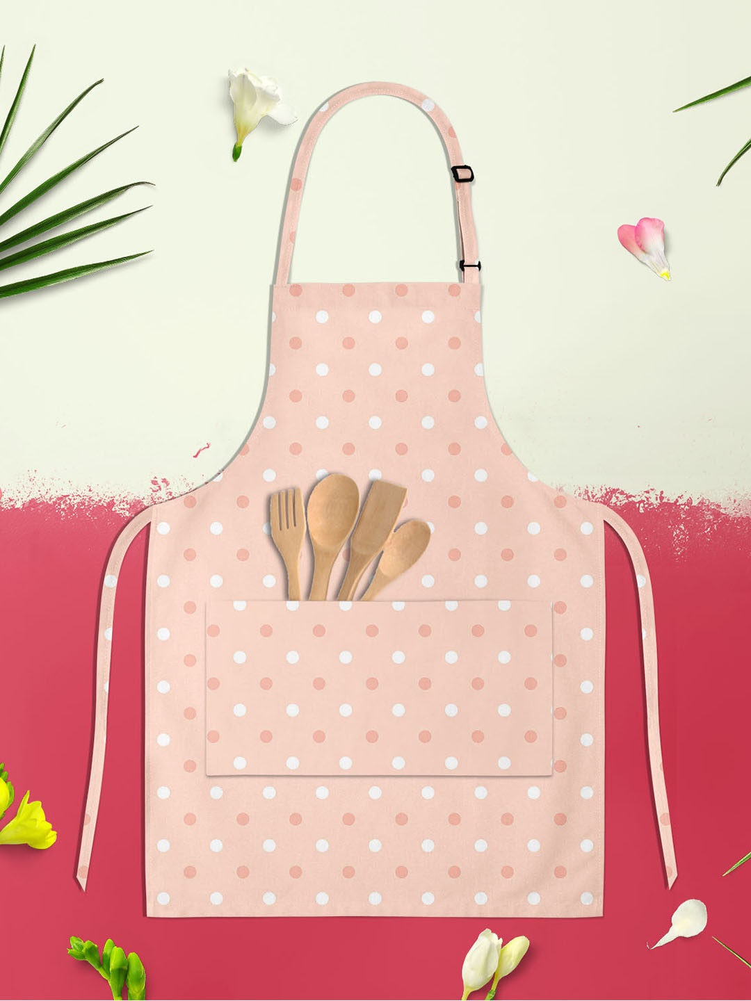 

ArtzFolio Pink & White Printed Cotton Aprons