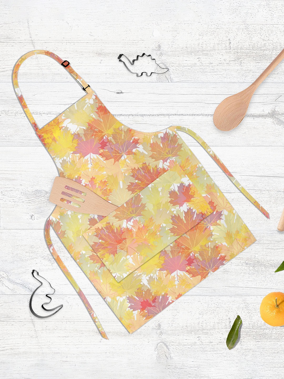 

ArtzFolio Yellow & White Printed Cotton Aprons