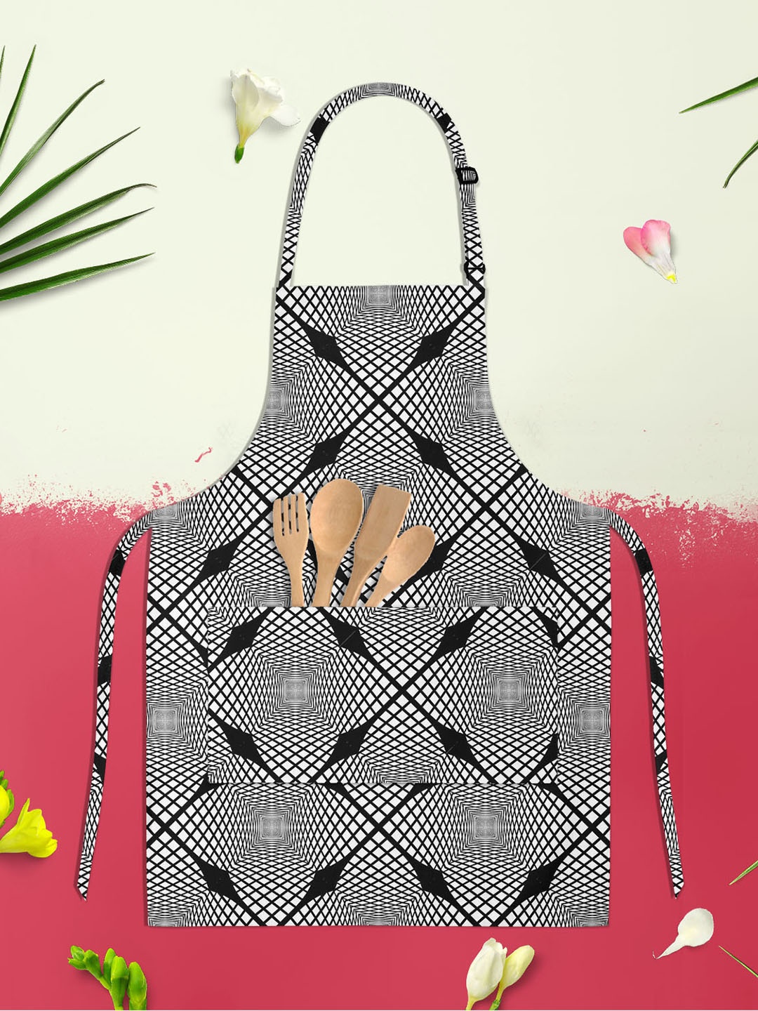 

ArtzFolio White & Black Printed Cotton Aprons